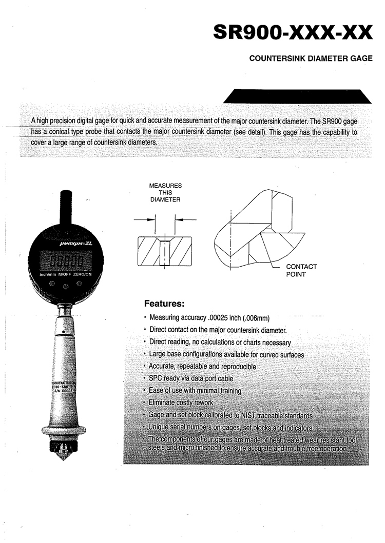 Countersink Dia. Cages